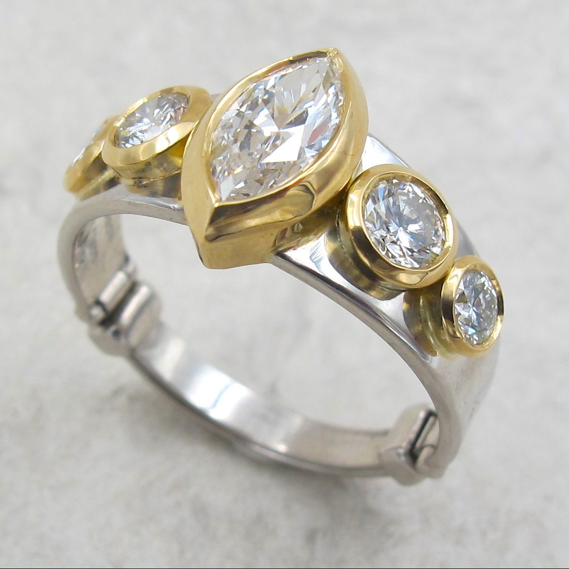 Adjustable Shank Diamond Ring