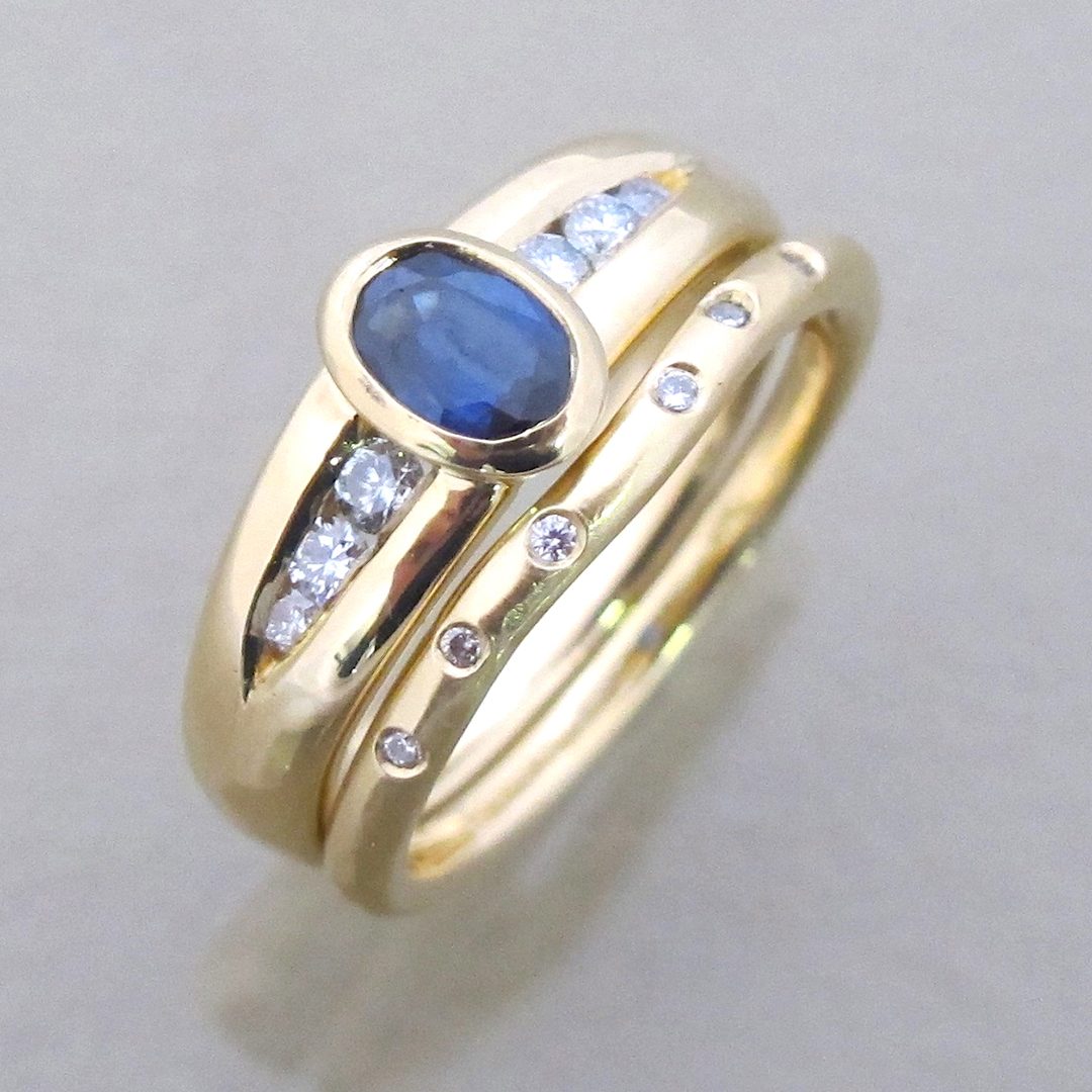 Gold, Diamond and Heirloom Sapphire Ring