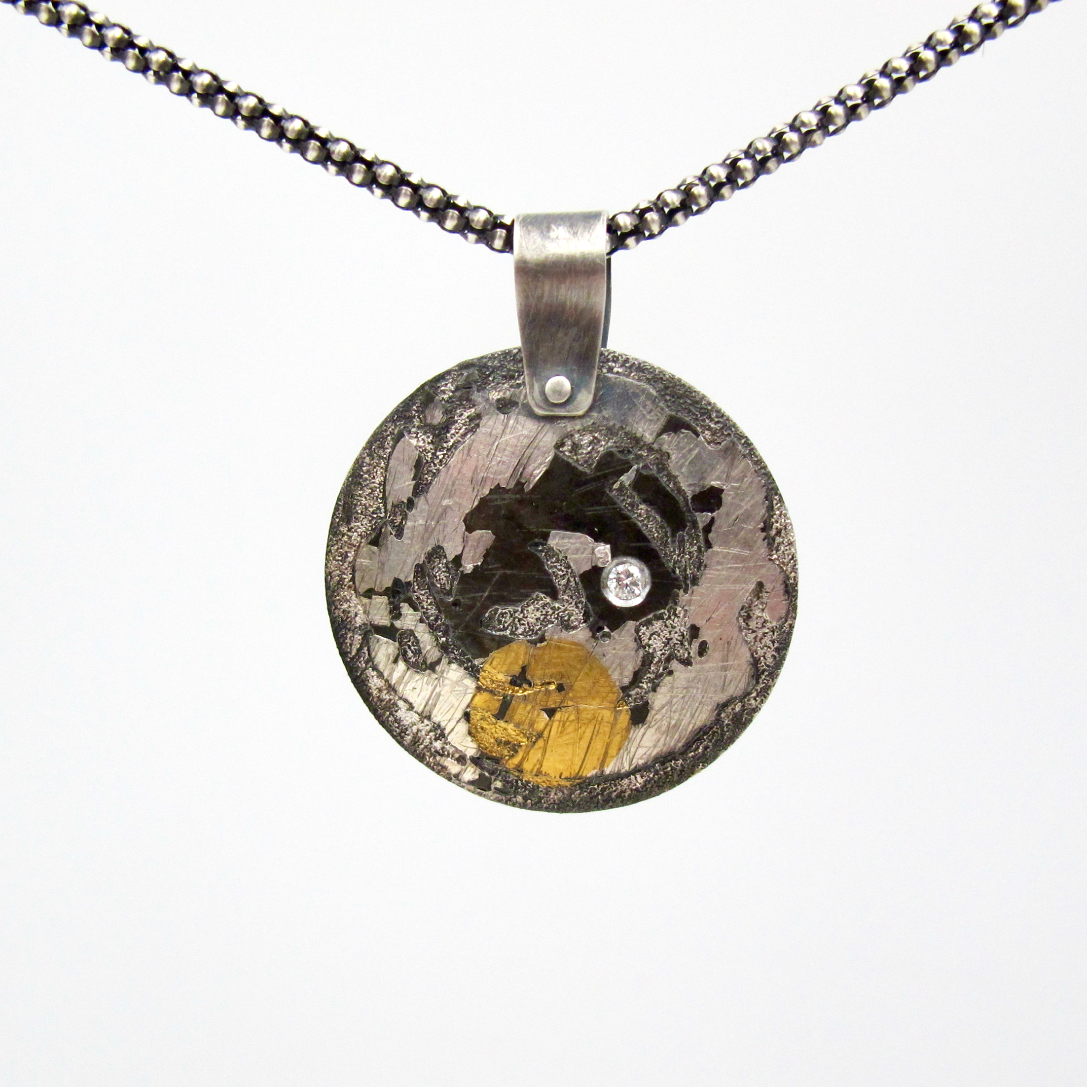 steel fused gold fused silver necklace
