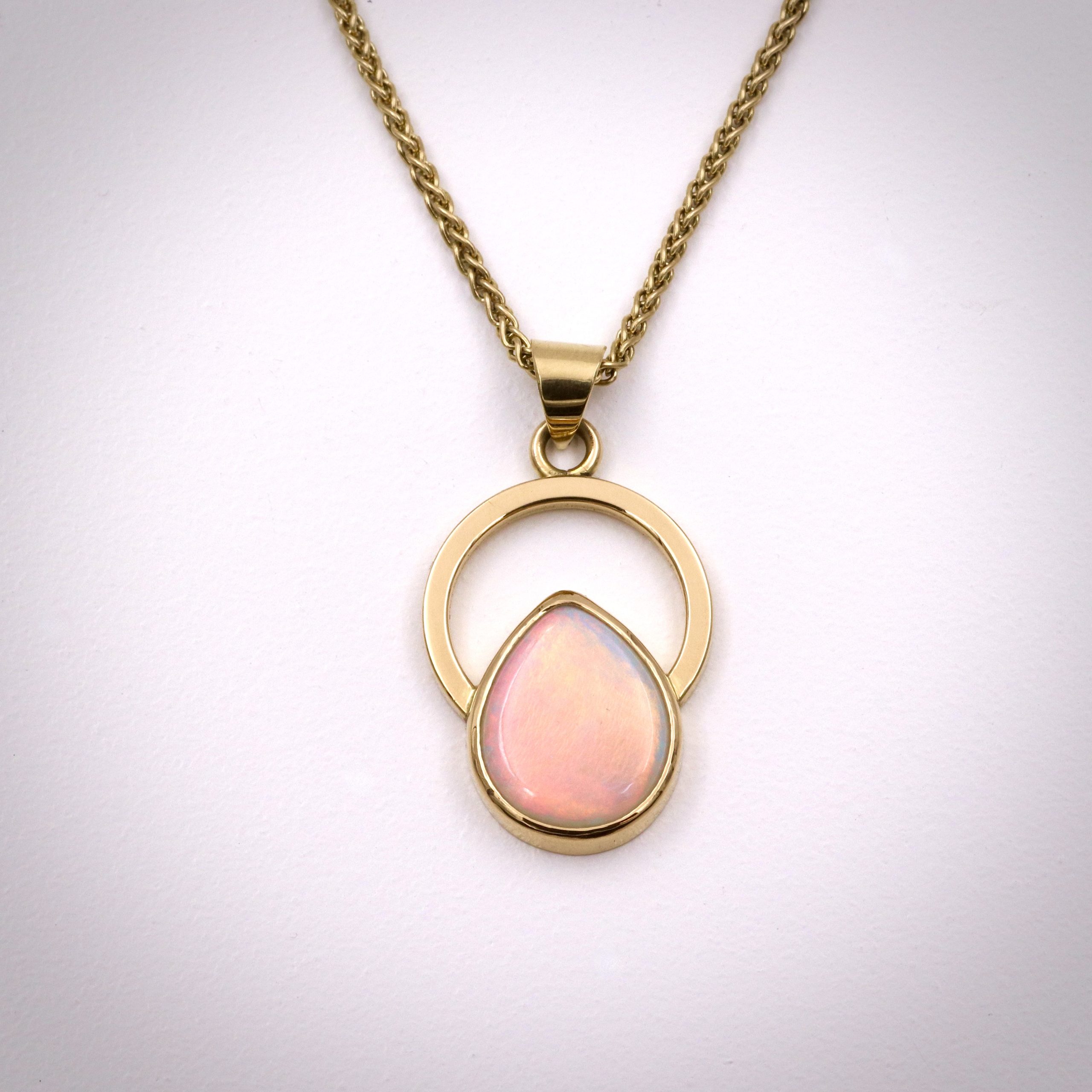 opal necklace gold necklace