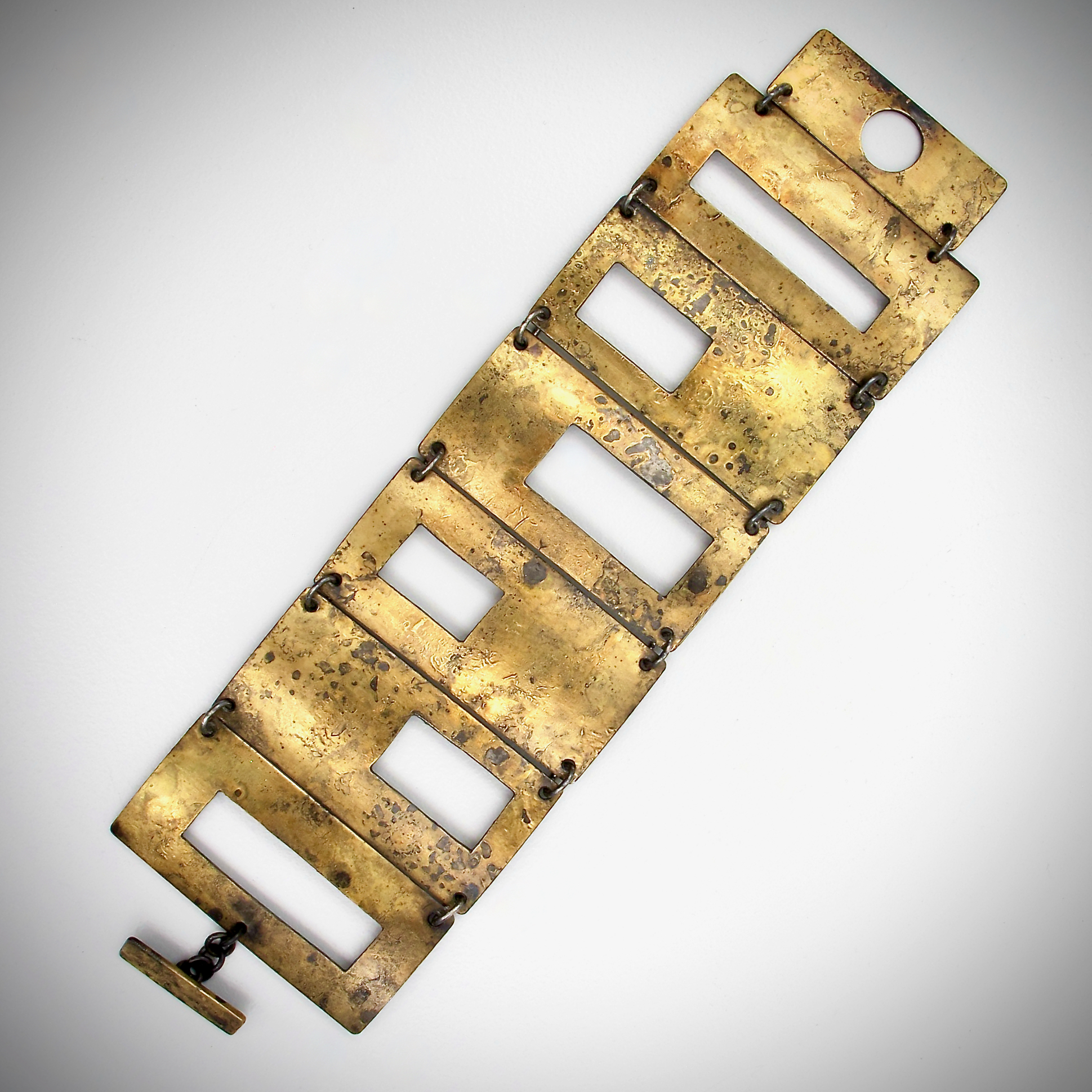 Steel 18k fused gold Link Bracelet