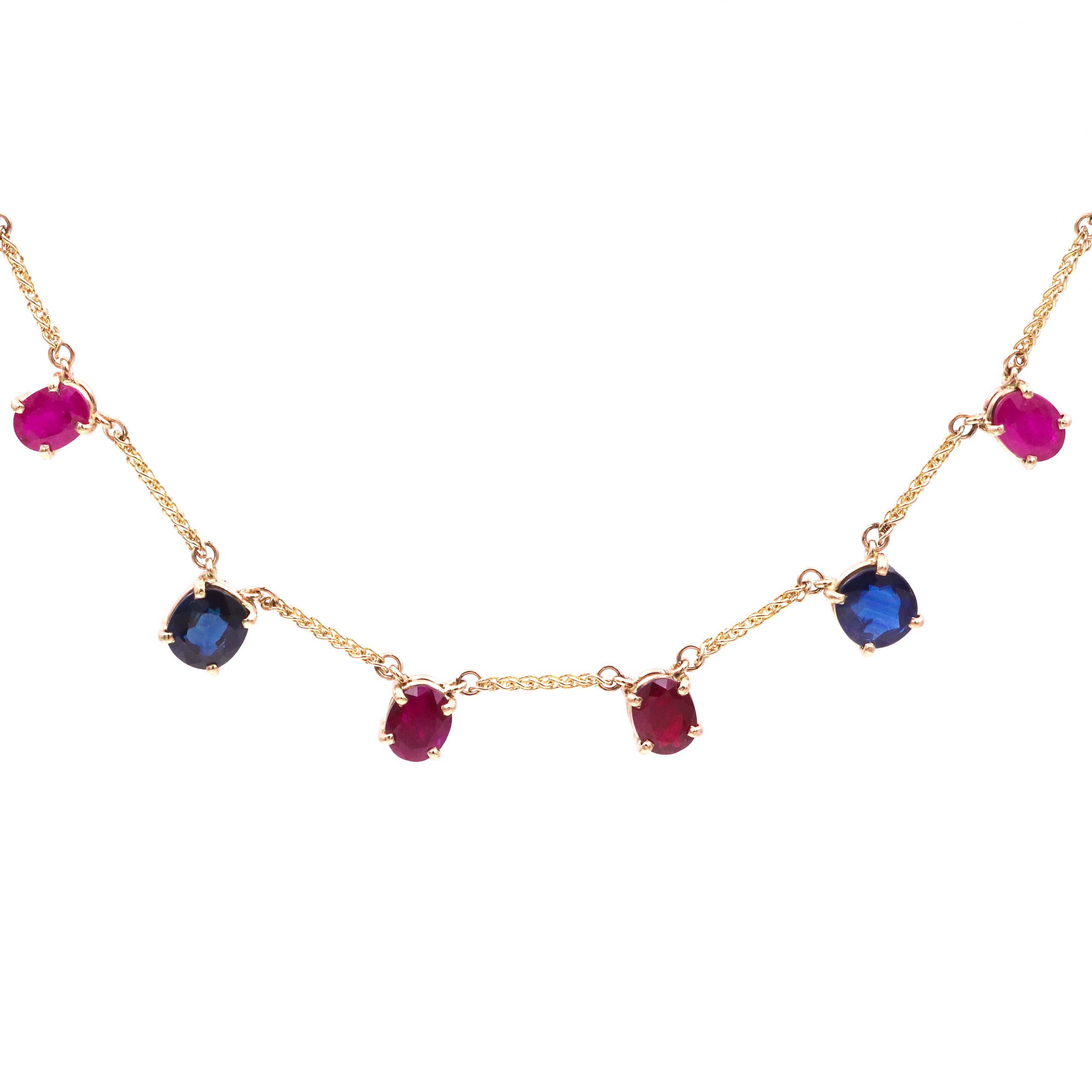Ruby and Sapphire Necklace