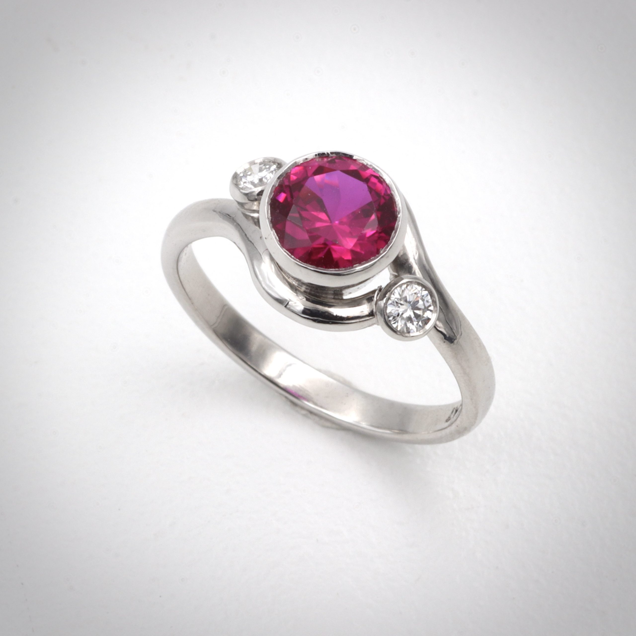 Ruby and Platinum Solitaire Ring platinum, platinum jewelry, platinum ring, ruby and platinum ring